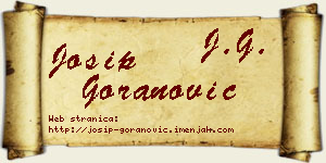 Josip Goranović vizit kartica